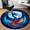 1pc Dragon Phoenix Office Round Area Rug, Under Office Chairs Bedroom Living Room Home Decor, Room Deco, Available In Various Sizes