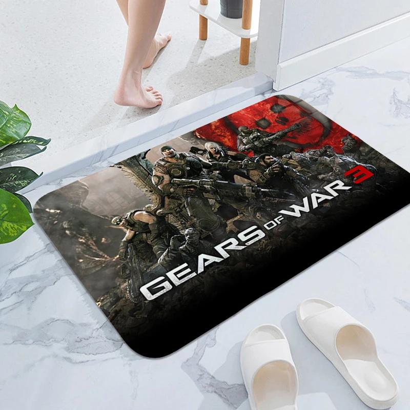 Bathroom Rug A-Gears of War Outdoor Entrance Doormat Hallway Entryway Foot Mat Bedroom Living Room Floor Carpet Anti Slip Home