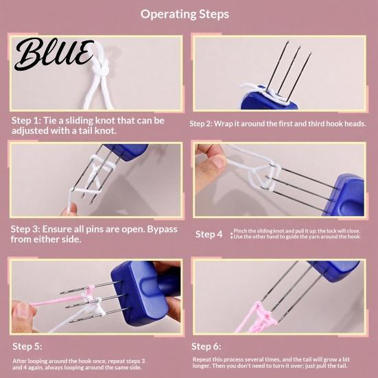 Plastic Crochet Hook 3/4-Latch Cord Knitting Tool DIY Binding-Off Edging Yarn Projects Weaving Crocheting Needle Blanket
