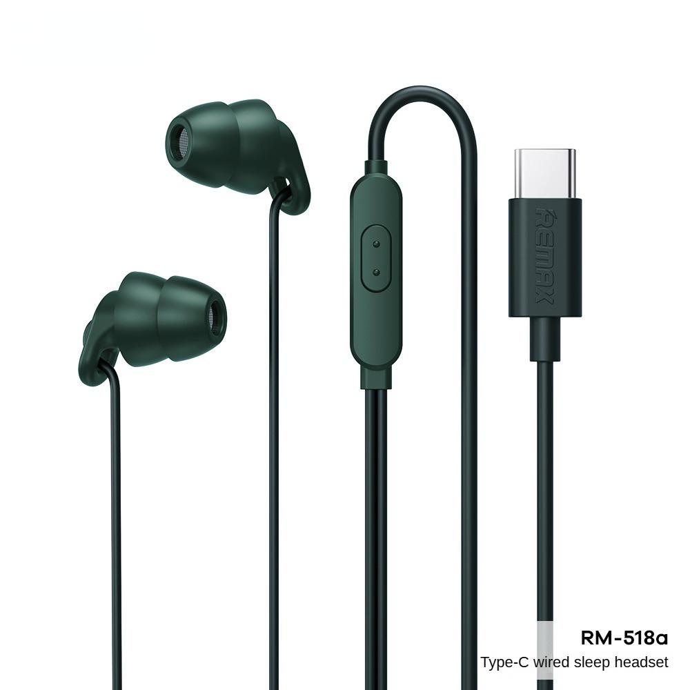 Wired Headphone ASMR Sleep Headset in-Ear Wire Control with Mic Audio Noise Reduction