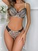 Lace Bra Thong Set Push up Underwear set Women Panties Hollow Lace Intimates Bras and Panty set