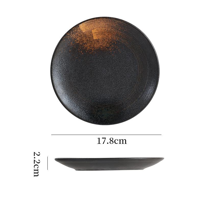 Japanese Retro Shallow Plate, Japanese Ceramic Tableware, Breakfast Plate, Bone Plate, Vegetable Plate, Creative Steak Plate, Restaurant Plate