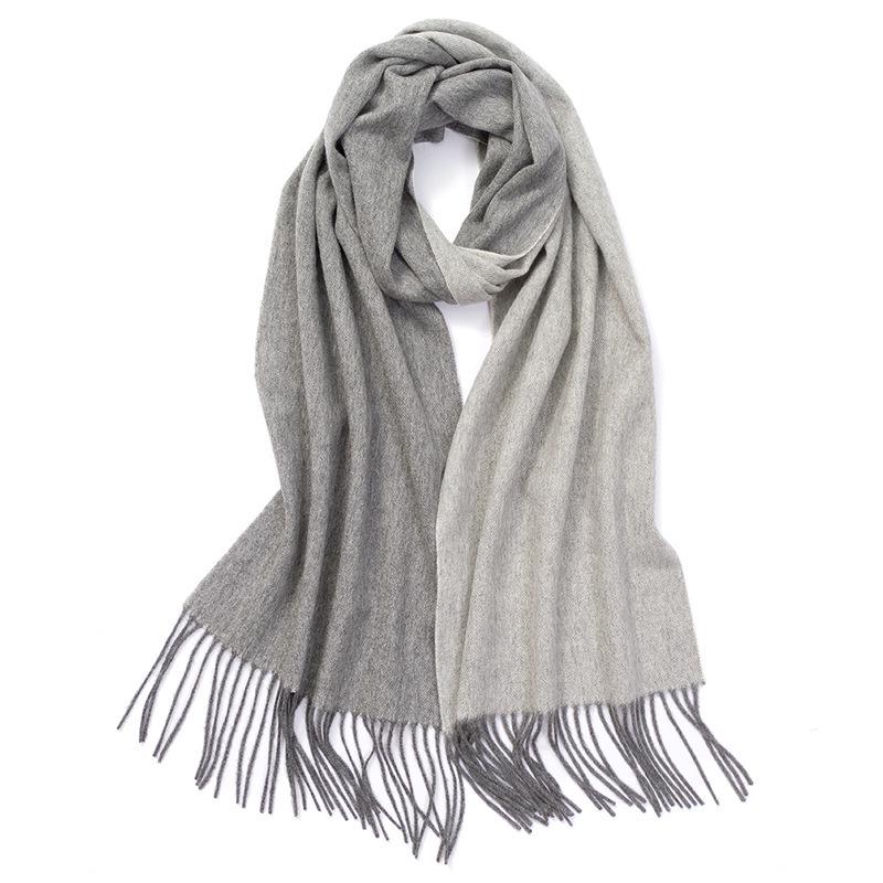 Unisex 100% Cashmere Solid Color Scarf with Custom Embroidered Logo for Autumn and Winter 30*180 cm