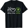 Peace Love Vegan Retro Food Lover Vegetarian T Shirt Humor Streetwear Tee Shirt Short Sleeve Unisex Loose Clothing