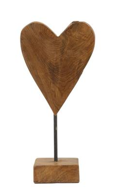 Heart Sculpture Teak Cm 15X10X35