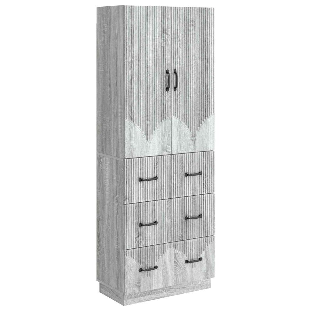 2 Piece Cabinet Set Grey Sonoma 66 x 34.5 x 87 cm Particleboard