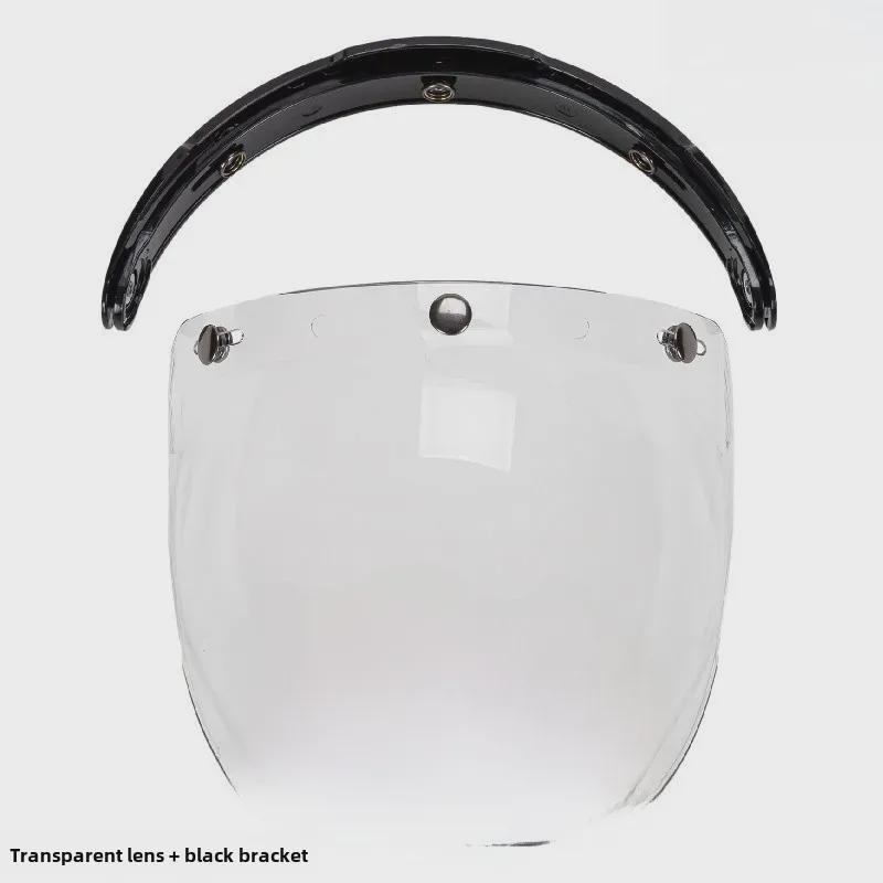 Japanese Three-Button Bubble Lens Motorcycle Helmet