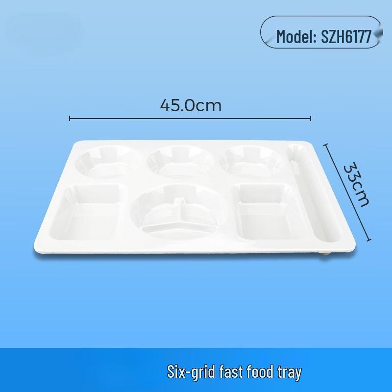 Wuhu Durable Melamine 6-Compartment Food Tray