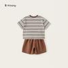 Boys Short Sleeve T Shirt And Shorts Set With Cotton Material For Summer Play