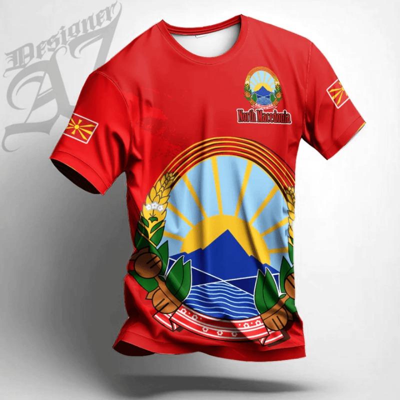 Football Jersey Summer Trend Crew Neck 3D Printing Sports T-shirt Casual Loose Tops