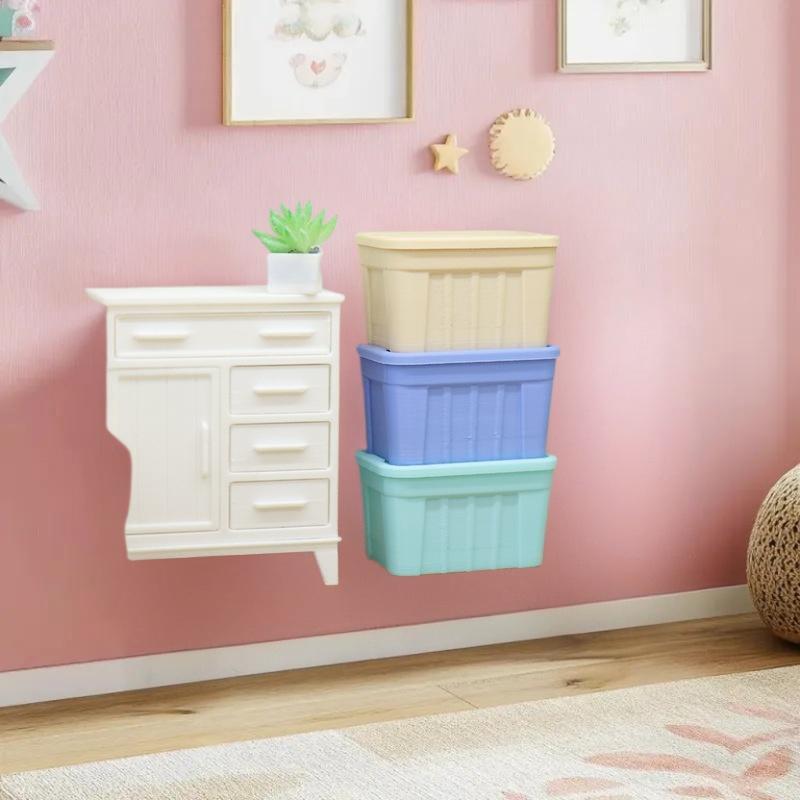 1 Uds 1:12 Cajas de Almacenamiento de Color Mini para Casa de Muñecas con Tapa Modelo Decoración del Hogar Casa de Muñecas Decoraciones de Micro Escena Accesorios Decorativos