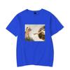 Lustiges Katzen Gott Adam Schöpfung Meme Muster Unisex Damen T-Shirt Lässig Kurzarm Jesus Bild Unisex T-Shirt Rundhals Tee Tops