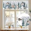 Christmas Valance for Windows Snowman Short Kitchen Curtains for Living Room Over Sink Deer Squirrel Merry Christmas Tree Topper Window Treatment