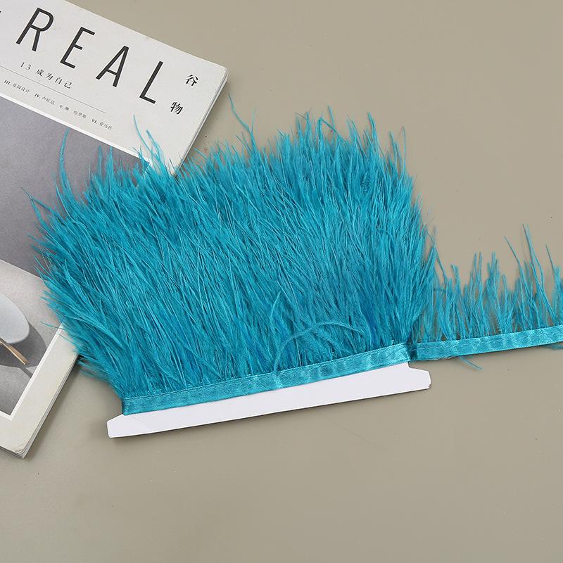 Color 8-10 Cm Ostrich Hair Cloth Edge Clothing Cuffs Hem Ostrich Feather Strips Cloth With Accessories Lace