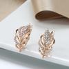 Rose Gold Women Earring Ring Sets Fashion Natural Zircon Flower Vintage Earring Ring Gift Daily Fine Jewelry Set
