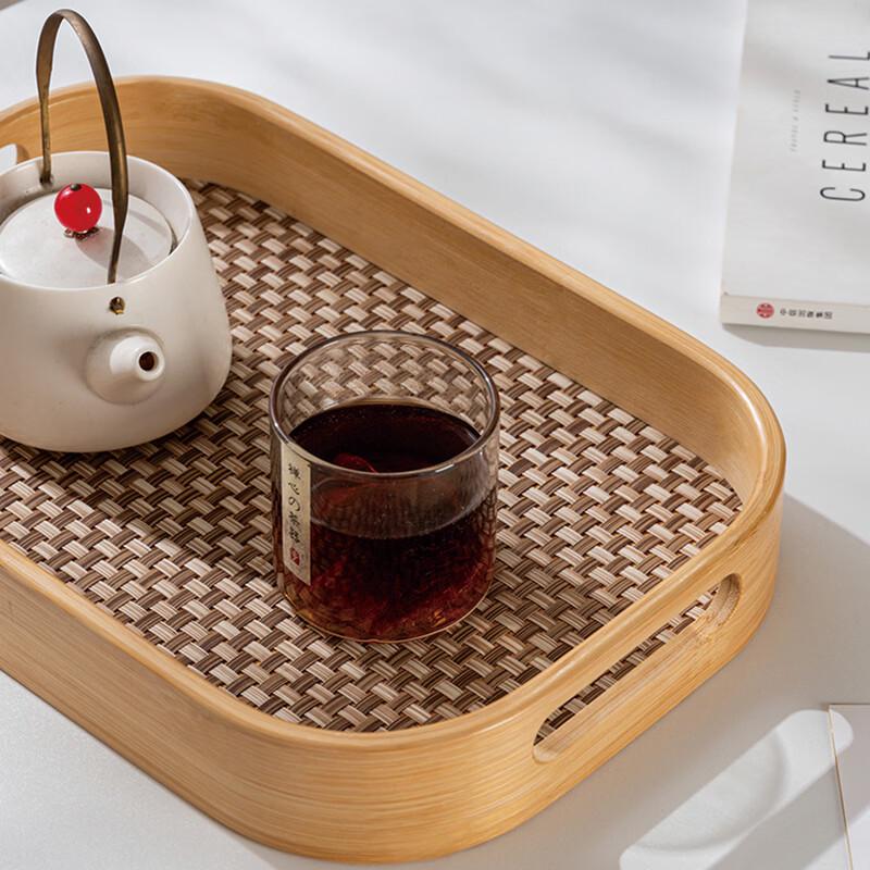 Pabei Rectangular Bamboo Wood Serving Tray
