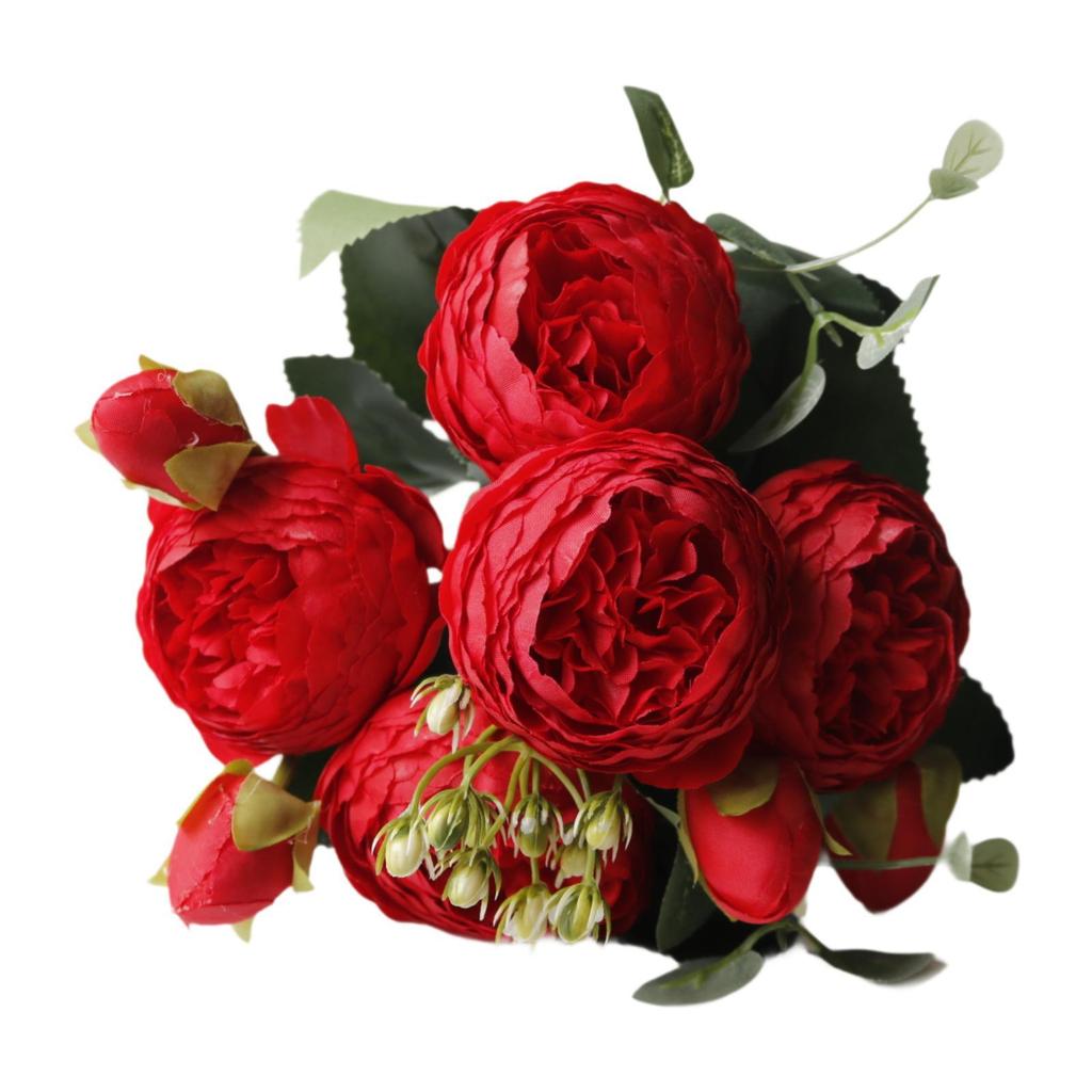 Artificial Roses Silk Flowers Artificial Wedding Bouquet Elegant Fake for Party Office Garden Engagement Decor