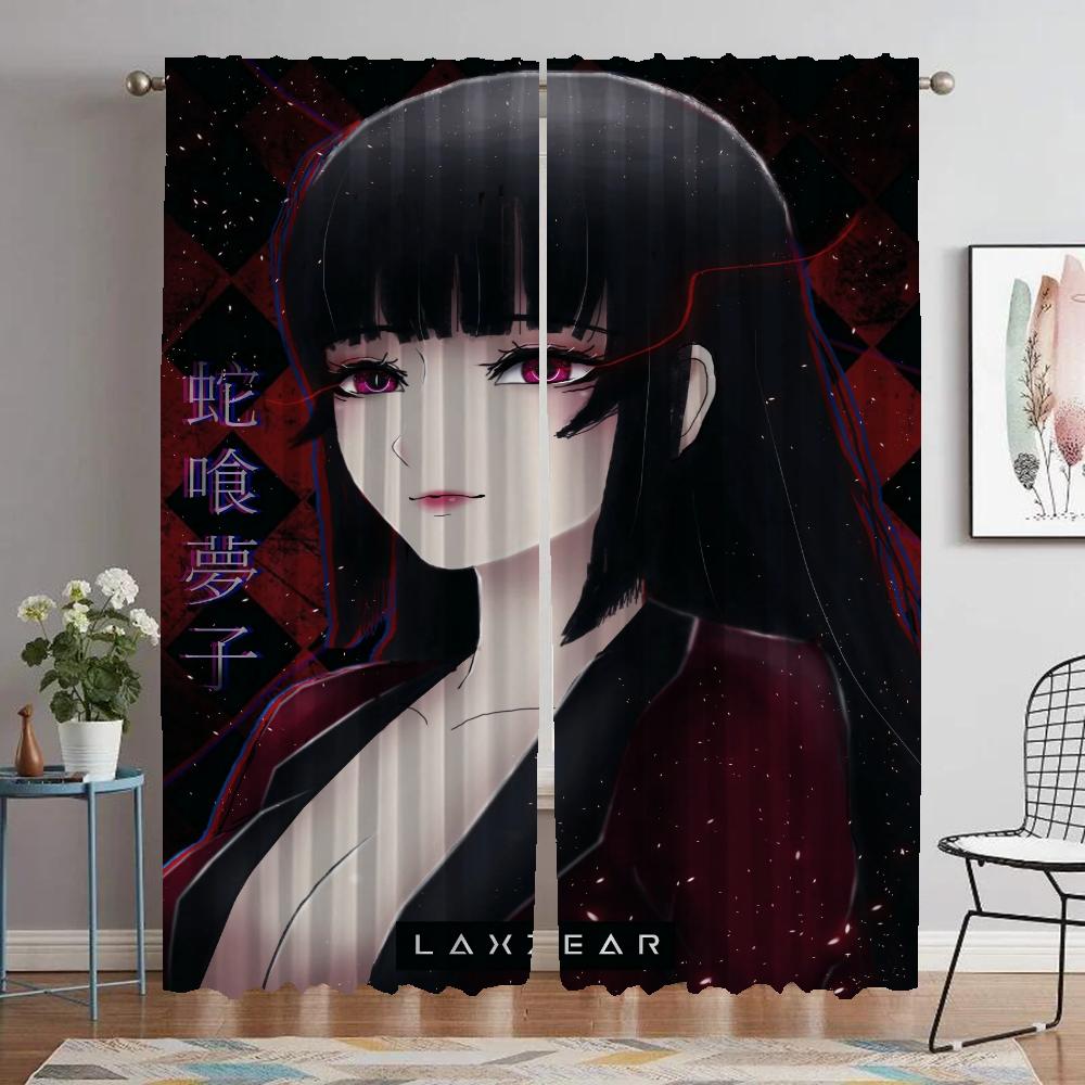 Jabami Yumeko Köksgardiner för Kamera Moderna Vardagsrumsgardiner 2 Delar Rullgardiner Tyll för Sovrum Mörkläggningsgardin Elegant