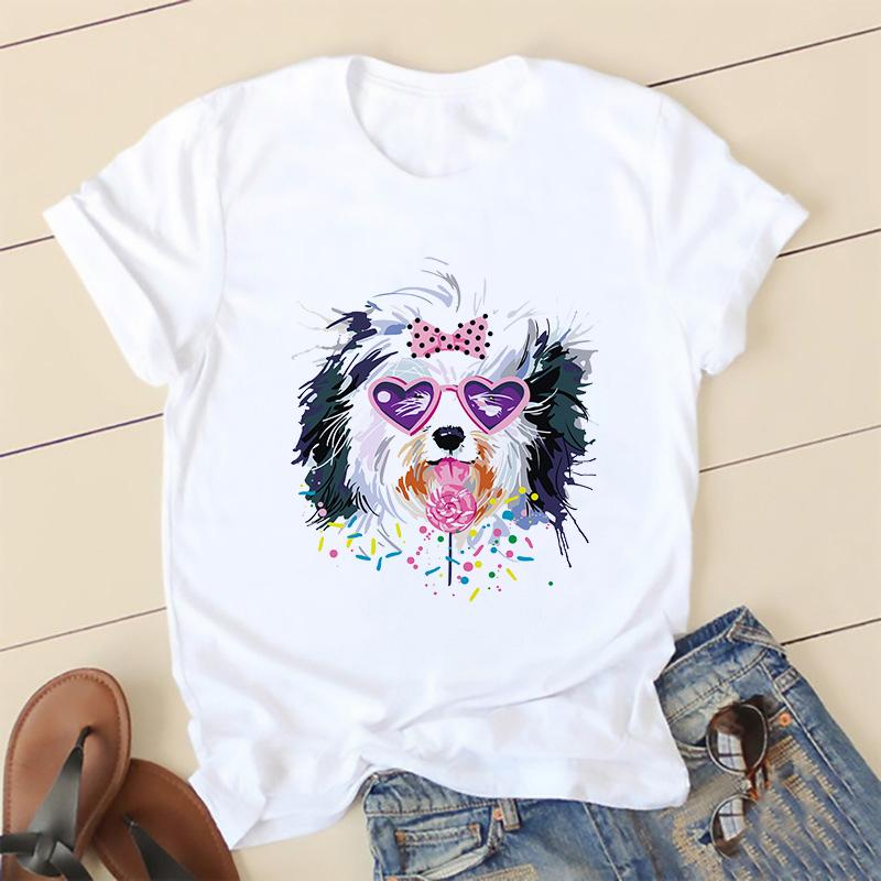 

Women Stylish T Shirt Short-Sleeve White Tops Printed Summer Tee Basic Lady T-Shirt Female T-Shirt Kawaii Cloth New Arrival 2023 XL білий