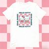 Sanrio 2026 Summer Comic Form Hello Kitty Image 100 Cotton Printed Casual Tshirt Adult Children Parentchild Top Homewear Y2k