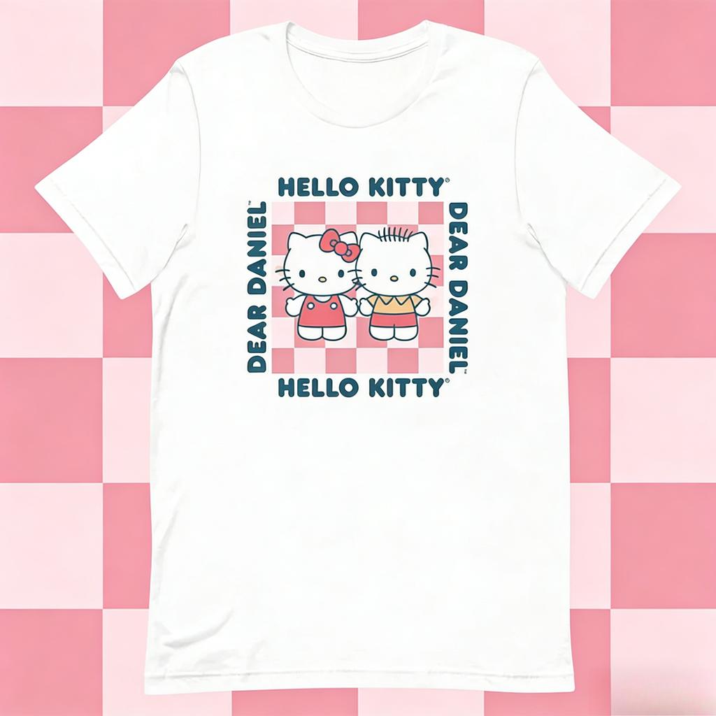 Sanrio 2026 Summer Comic Form Hello Kitty Image 100 Cotton Printed Casual Tshirt Adult Children Parentchild Top Homewear Y2k