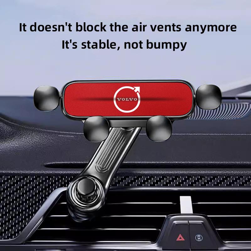 Gravity Phone Holder Car Air Vent Mobile Phone Mount Metal Stand Auto Interiors For Volvo Rdesign V60 V40 XC90 S60 C30 XC60 V50