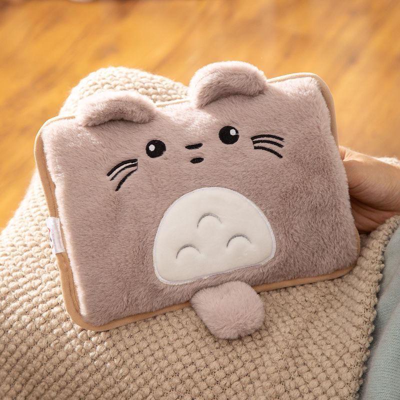 

Cartoon Plush Double Hand Warmer: Explosion-Proof Hot Water Bag for Girls - Cute Dormitory Belly Pack, Refillable & Thickened Design.