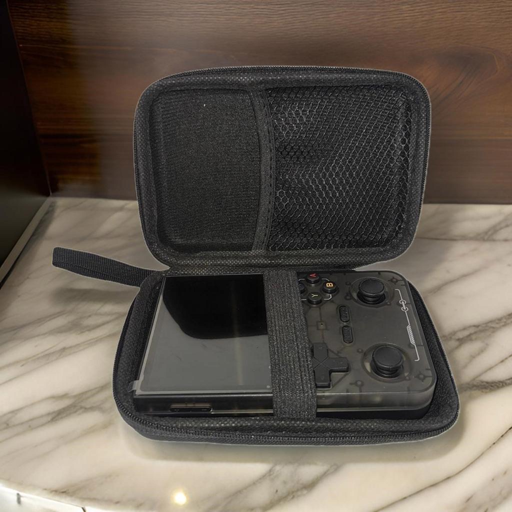 Protector Case Storage Box for R36S R35S K36 Scratchproof Bag Handheld Game Console Carrying Case with Mesh Pocket Black