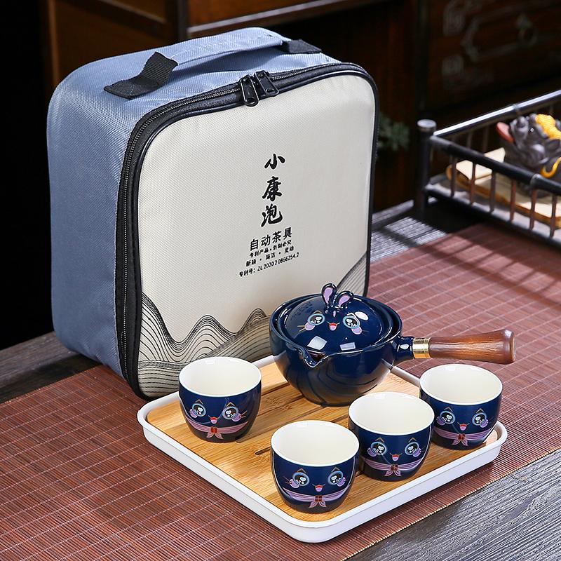 New Style Rabbit Chinese Kung Fu Tea set Travel Tea set Ceramic Portable Tea set Teapot Tea Maker Infuser Teacup Cup for Tea