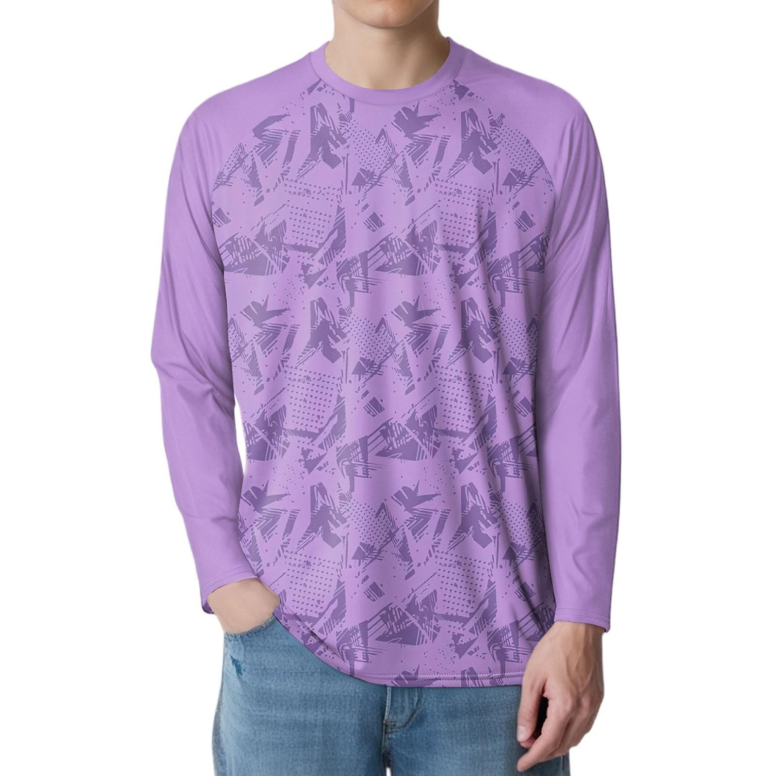 

Men s Fashion Printed Raglan Long Sleeve Sports Top XXL фіолетовий