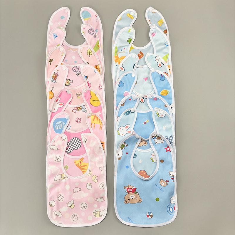4/6/8/10pcs Waterproof Baby Feeding Bibs Infants Cute Pattern Saliva Towel Newborn Toddler Soft Burp Cloth For Kids Bib