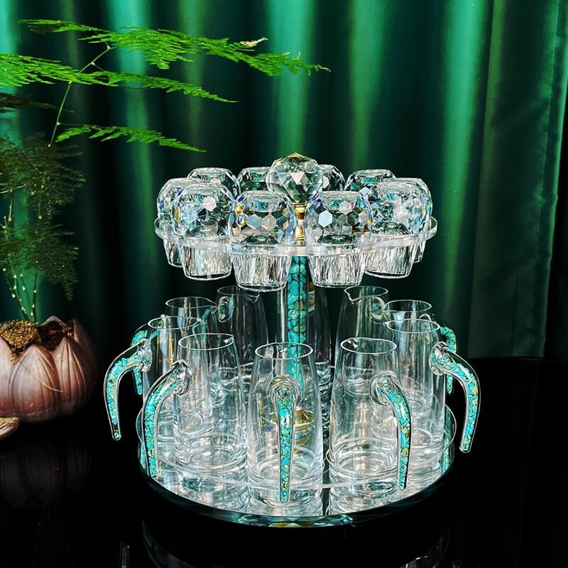 Shangqi Water Drop Turquoise Glass Decanter Set