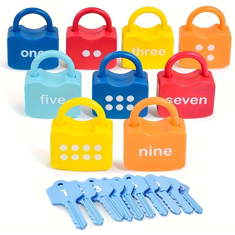 Number Matching Lock and Key Toy Kids Early Educational Counting Learning Sensory Toy 1 set разноцветный