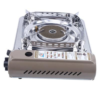MS3500CS Camping Butane Portable Gas Stove Outdoor Windproof Portable Barbecue Stove(Coffee Silver )