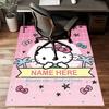 Custom HelloKitty Mat Personalized Name, Polyester Washable Indoor Entryway Rug, Gift for Christmas, Easter, Thanksgiving Day