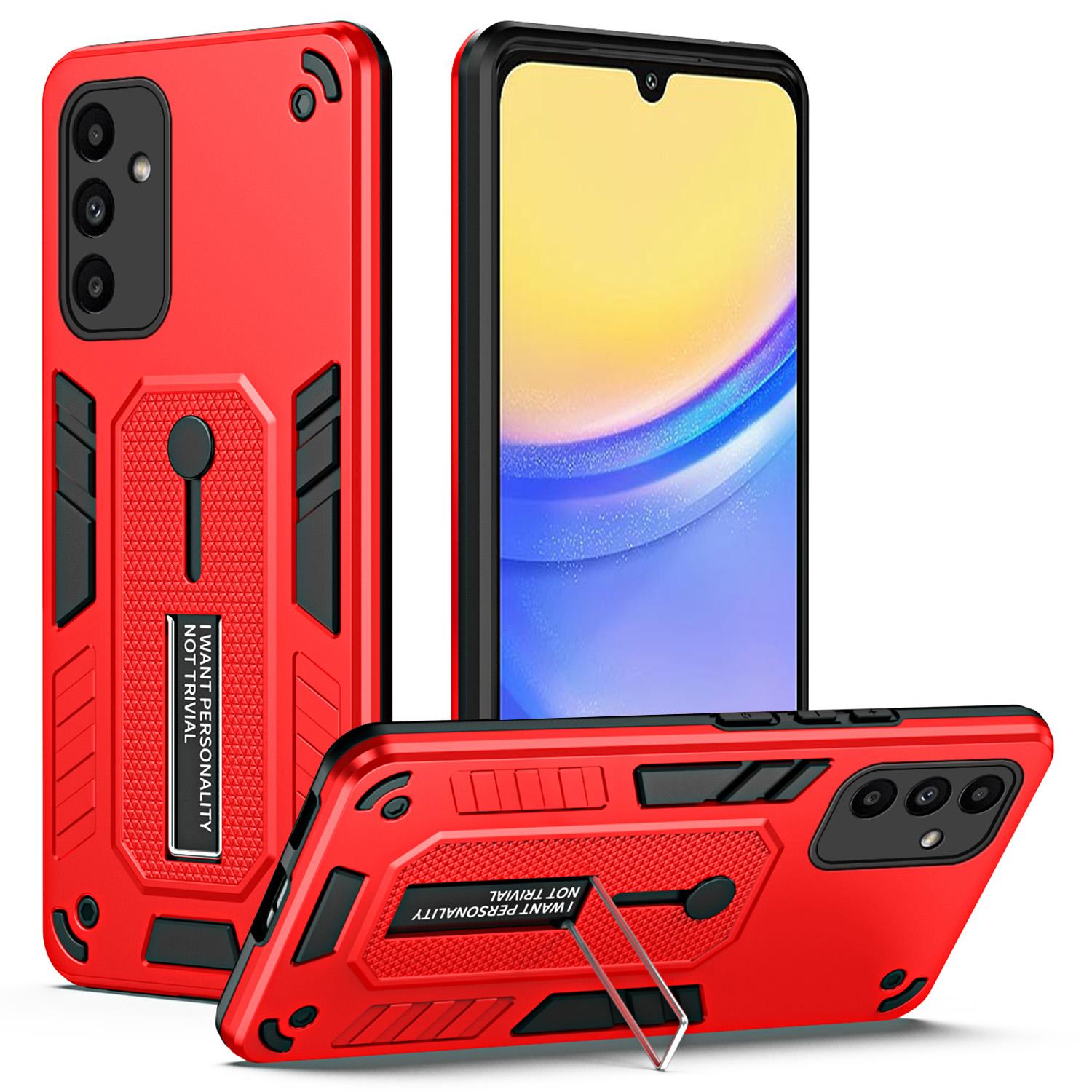 

Чехол для телефона Samsung Galaxy A15 5G с металлической подставкой TPU+PC Red