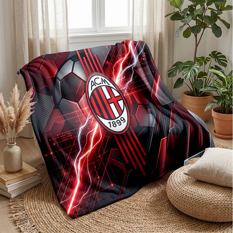 AC Mailand Thema Decke Weiche Flanelldecke Plüsch Überwurfdecke Gemütliche Sofa Bettdecke für Heimdekoration