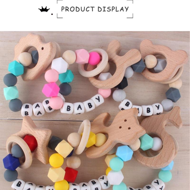 Braccialetto in Legno per Bambini Giocattoli da Mano Sviluppo Udito Riconoscimento Sensoriale Doccia Regalo di Compleanno