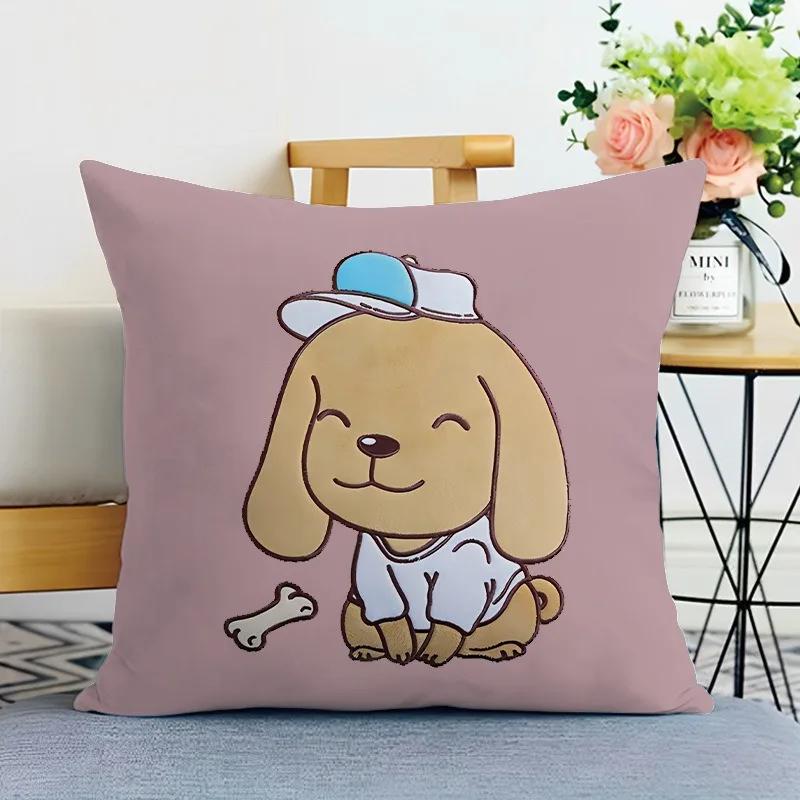 Cartoon Animal Print Decorative Pillowcase Bedroom Living Room Square Cushion Pillowcase