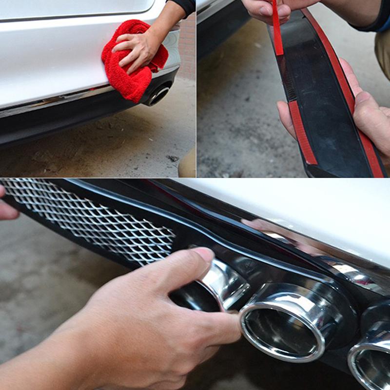 1Pair Universal ABS Rubber Car Auto Styling Fake Decorative Vent Grid Exhaust Muffler Pipe Adhesive Tape Car Tails Modification
