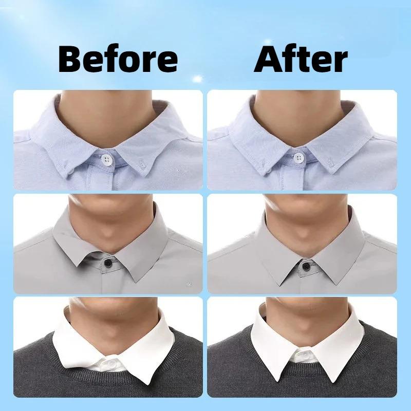 200 Pcs(100Pairs) Autocollants de Style de Col de Chemise Support de Col Bâtonnets de Col Façonneur de Col Fixe pour T-Shirt Patchs Adhésifs Invisibles Fixation Transparent
