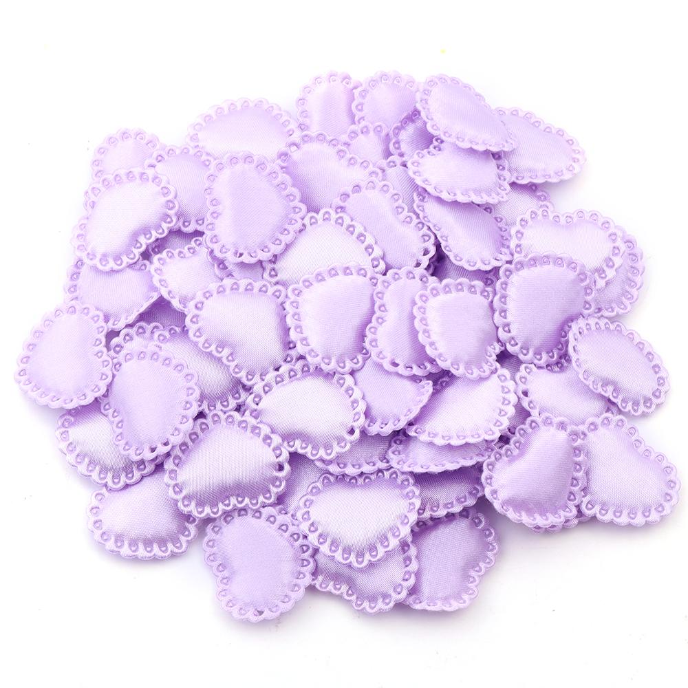 50Pcs/Lot Colorful Fabric Love Heart Petals Sponge Petal Patches For DIY Wedding Party Hairclip Clothing Decoration Supplies