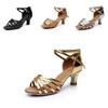 Eleganti Scarpe da Ballo Latino da Sala da Ballo da Donna con Tacco Alto 5 cm e Fibbia alla Caviglia