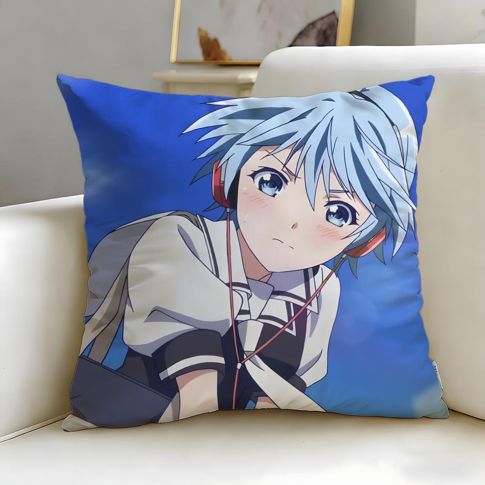 music anime Fuuka Cushion Cover Soft  EasyWash Pillow Case  Versatile for Couch Bed Travel and Office