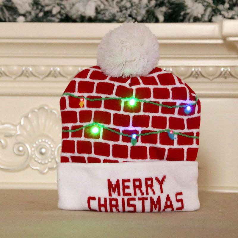 LED Christmas Knitted Hat Light Up Xmas Beanie Cap Unisex Winter Beanie Sweater Hat with Colorful LEDs for Christmas New Year