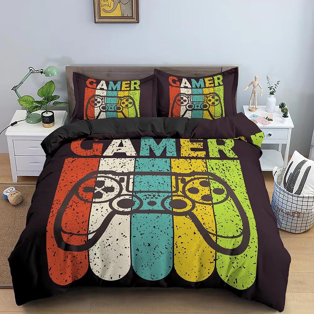 Gaming Console Down Comforter Set Bedding Set 3-piece Duvet Cover Set