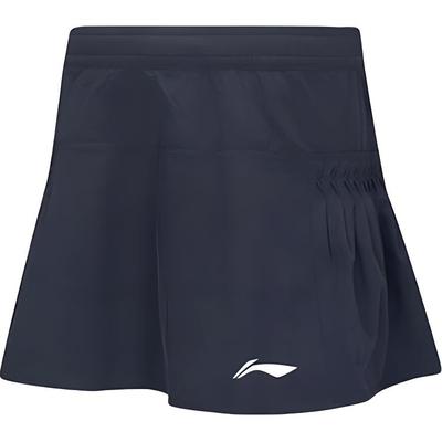 Li Ning Badminton Series Esportes Simples Cor Sólida Secagem Rápida Confortável Saia Saias Femininas Preto ASKV010-1