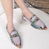 New summer high heels style women's single shoes snake snake pattern pointed flat bottom