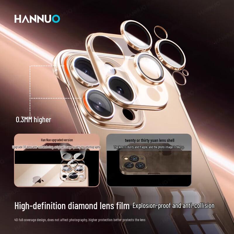 Hanuo Borderless Clear Protective Case for iPhone 16 Pro Max