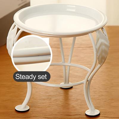 Metal Plant Stand Coated Three Legged Potting Rack Round Standing Planter Holder